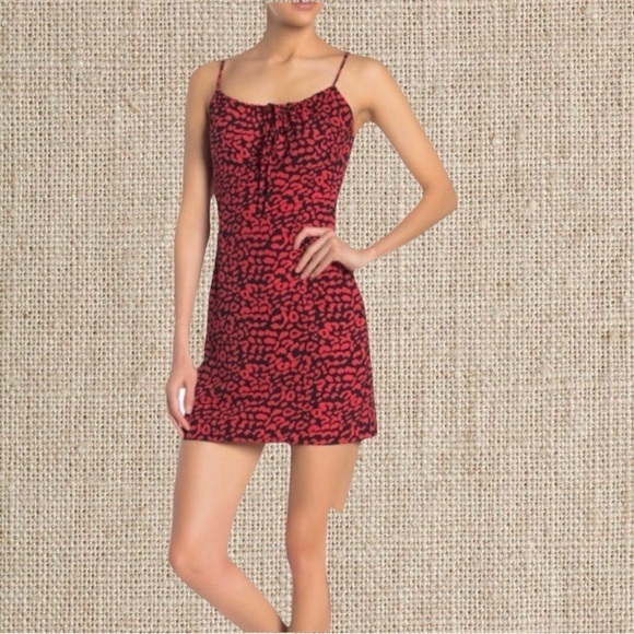 Dresses & Skirts - Red leopard mini dress